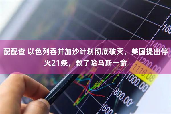 配配查 以色列吞并加沙计划彻底破灭，美国提出停火21条，救了哈马斯一命